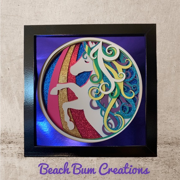 8x8 Unicorn Shadow Box - Picture 1 of 1